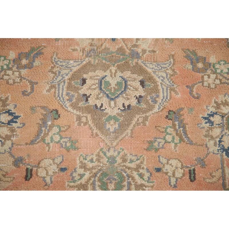 Hand Knotted Oriental 100% Wool Carpet Traditional Floral Coral Mashad Area Rug - 12' 6'' X 9' 7''