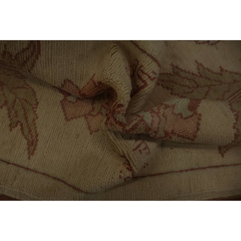 Hand Knotted Oriental 100% Wool Carpet Traditional Floral Beige & Ivories Peshawar Area Rug - 3' 3'' X 1' 8''