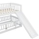 preview thumbnail 6 of 10, Twin Over Twin Low Bunk Bed with Fence and Ladder for Toddler Kids Teens-White