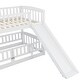 preview thumbnail 6 of 10, Twin Over Twin Low Bunk Bed with Slide, with Fence and Ladder for Toddler Kids Teens