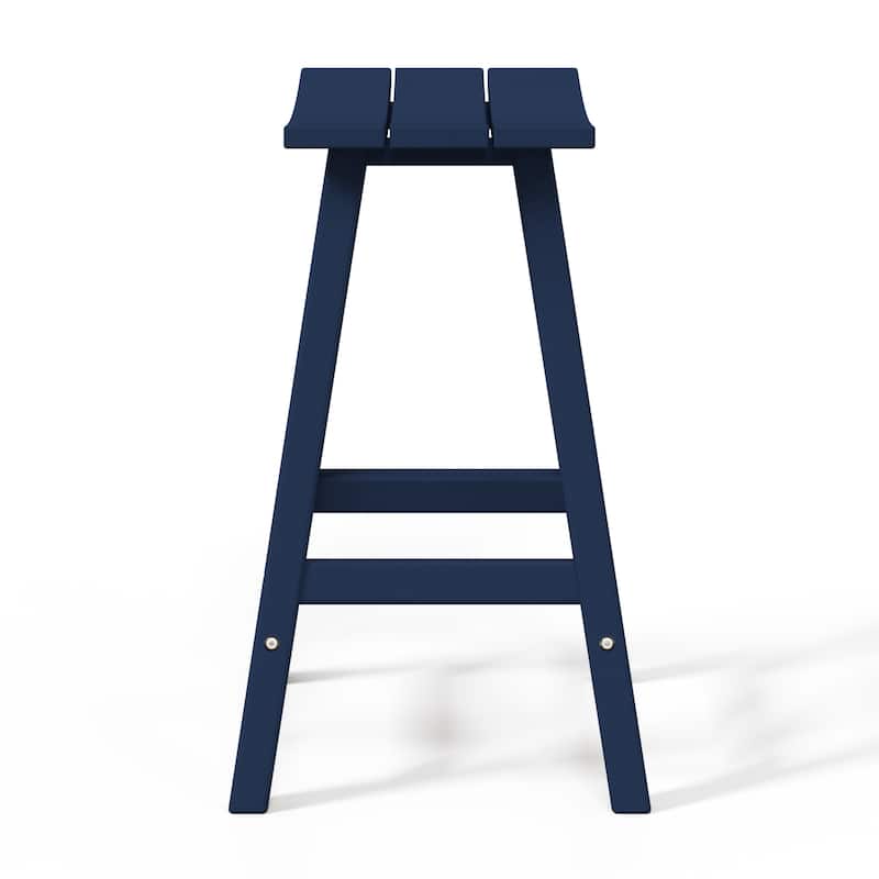Laguna Hdpe All Weather Outdoor Patio 24" Saddle Seat Counter Stool (Set Of 2)