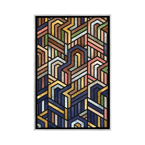 slide 2 of 15, iCanvas "Abstract Pattern I" by Helo Moraes Framed Silver - 40x26