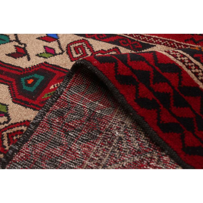 ECARPETGALLERY Hand-knotted Baluch Tan Wool Rug - 3'5 x 6'0