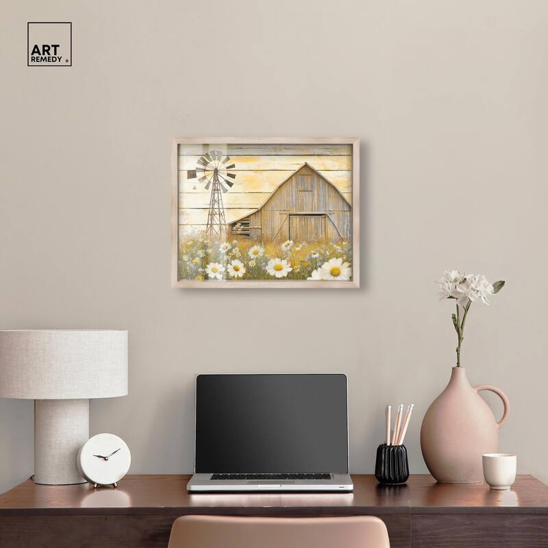 Old Windmill Shadowbox by Art Remedy