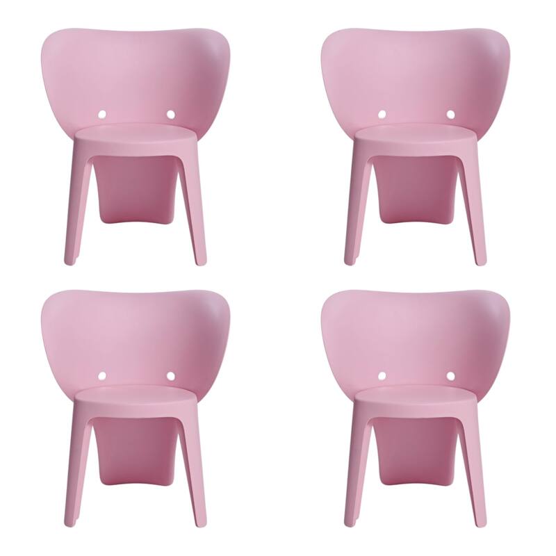 HomeRoots Set Of Four Pink Heavy Duty Plastic Juvenile Chairs - 15.70 in. x 21.90 in. x 18.90 in.