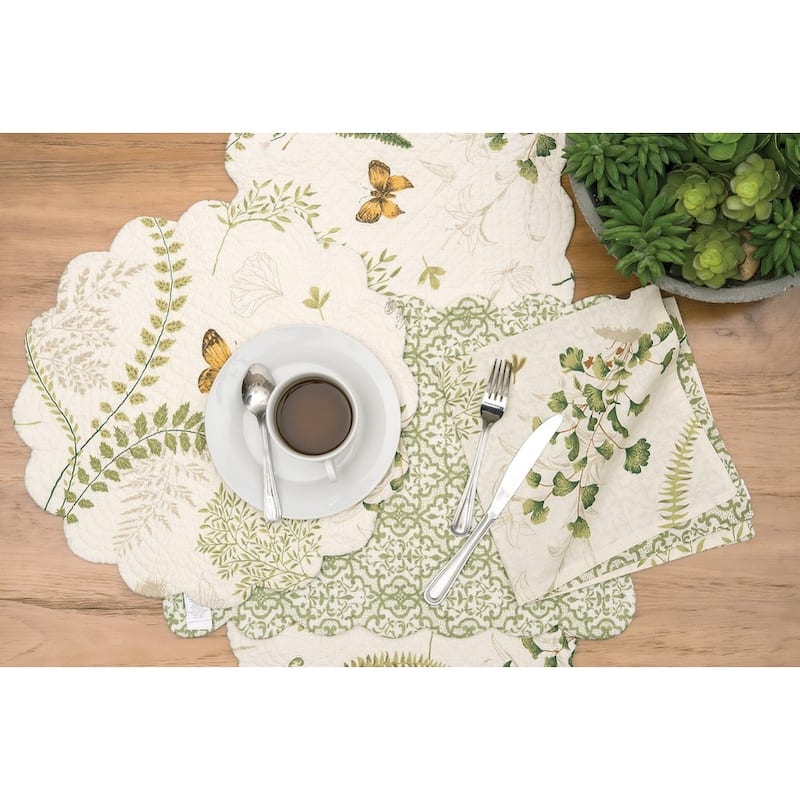 Althea Cotton Quilted Reversible Table Runner 14x51 - 14 x 51