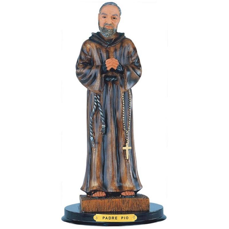 Q-Max 12"H Padre Pio Statue Saint Pio of Pietrelcina Holy Figurine Religious Decoration