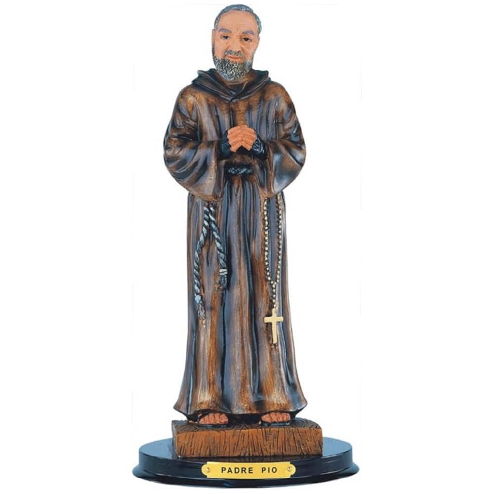 Q-Max 12"H Padre Pio Statue Saint Pio of Pietrelcina Holy Figurine Religious Decoration