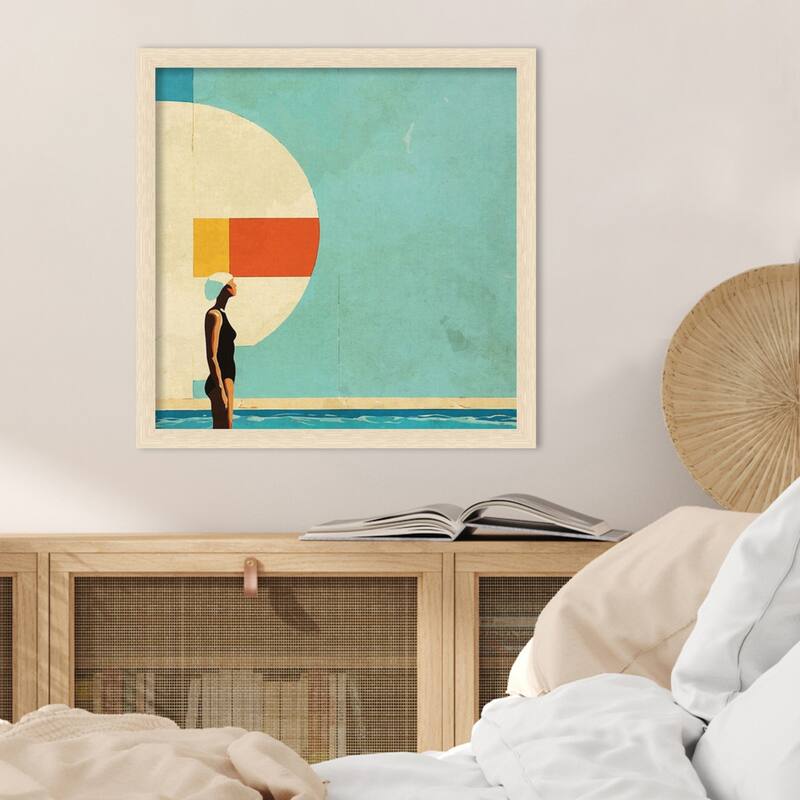 Mid Century Pool by Layla Oz Wood Framed Wall Art Print