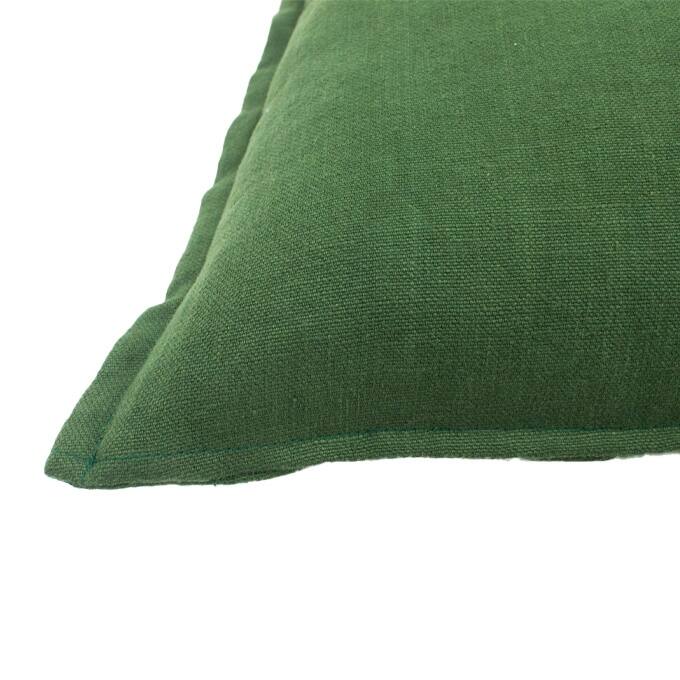 Jiti Indoor Farmhouse Country Solid Color Flange Edge Soft Washed & Dyed Linen Square Throw Pillows Cushion