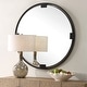 preview thumbnail 3 of 5, Round Framed Wall Mirror - 42.5" - Black