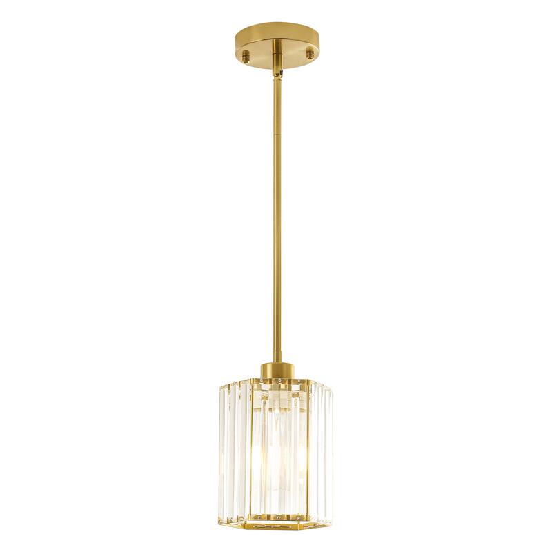1-Light Crystal Pendant Lighting Fixtures for Sloped Ceiling