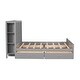 preview thumbnail 31 of 31, Full Size Bed Frame with Shelves&Headboard, Wood Platform 4 Storage Drawers, Support Legs for Girls Boys, No Box Spring Needed