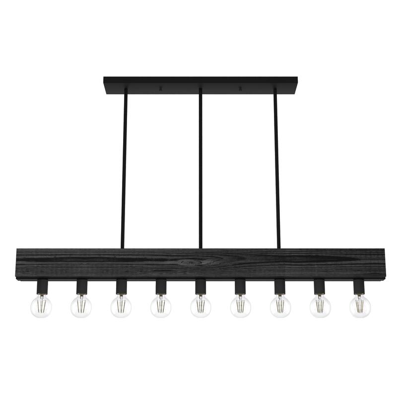 Hunter Donelson 9-Light Linear Chandelier - Rustic, Farmhouse - Dining Room, Kitchen Island