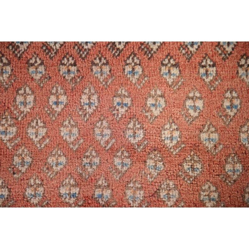 Hand Knotted Oriental 100% Wool Carpet Traditional All-Over Red Botemir Runner Rug - 10' 2'' X 3' 5''