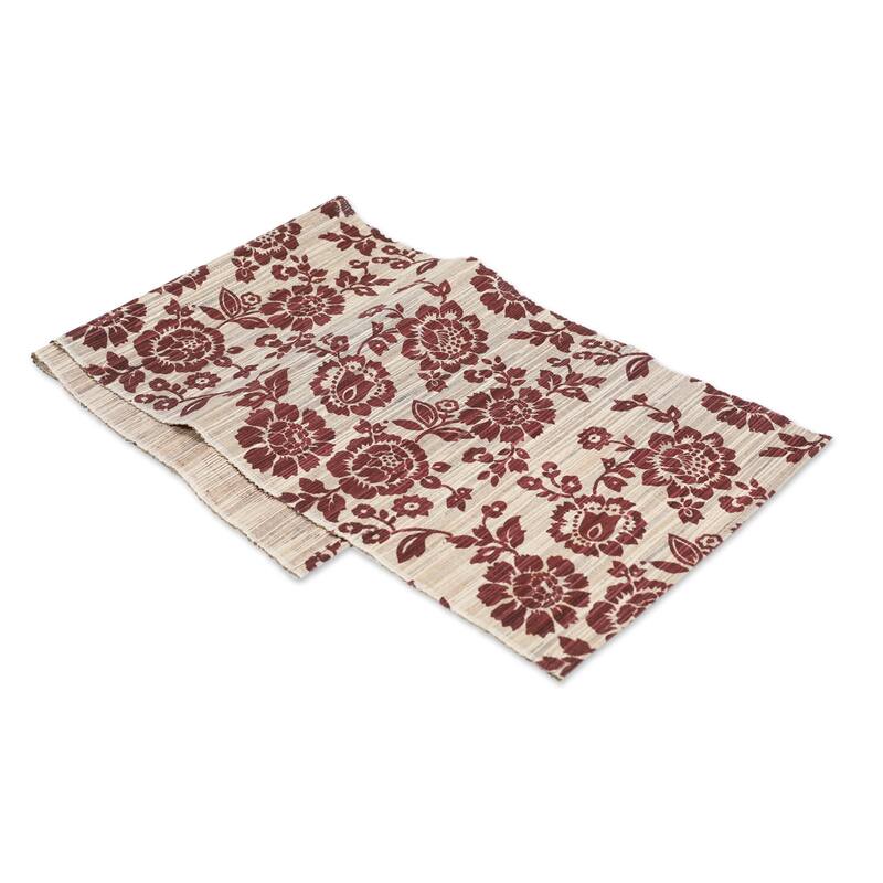 Novica Handmade Lovely Sunflowers Cotton Blend Table Runner