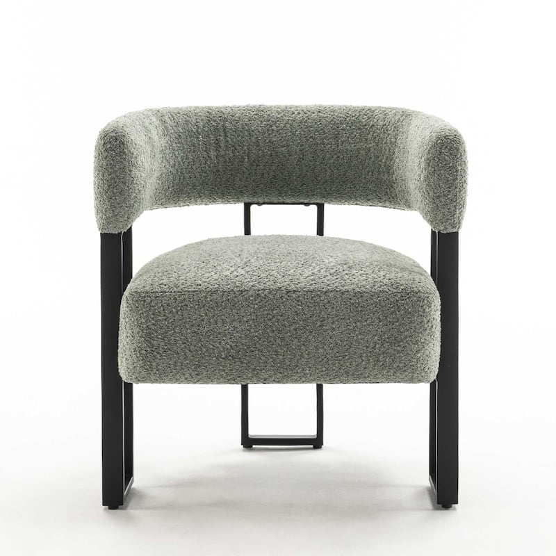 Upholstered Teddy Velvet Accent Chair, Modern Boucle Armchair