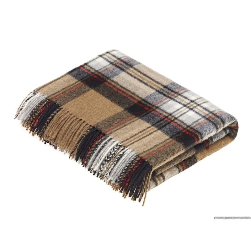 Campbell Stewart Clan - Merino Lambswool Throw Blanket - Made in UK
