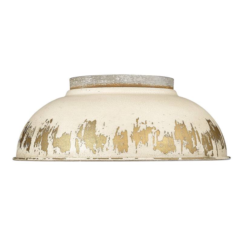 Golden Lighting Kinsley 2-light Flush Mount in Antique Ivory shade - N/A