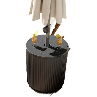 Sturdy Outdoor Patio Side Table with Umbrella Base and Weight for ...