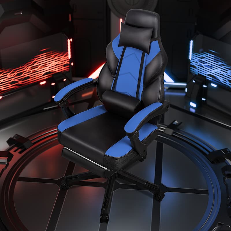 Futzca PU Leather Gaming Chair with Massage Lumbar