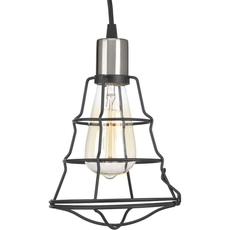 Gauge Collection One-Light Graphite Farmhouse Pendant Light - 9.120" x 10.500" x 8.500" - 9.120" x 10.500" x 8.500"