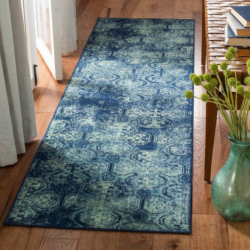 SAFAVIEH Vintage Distressed Boho Zora Oriental Rug - 2'2" x 8' Runner - Navy