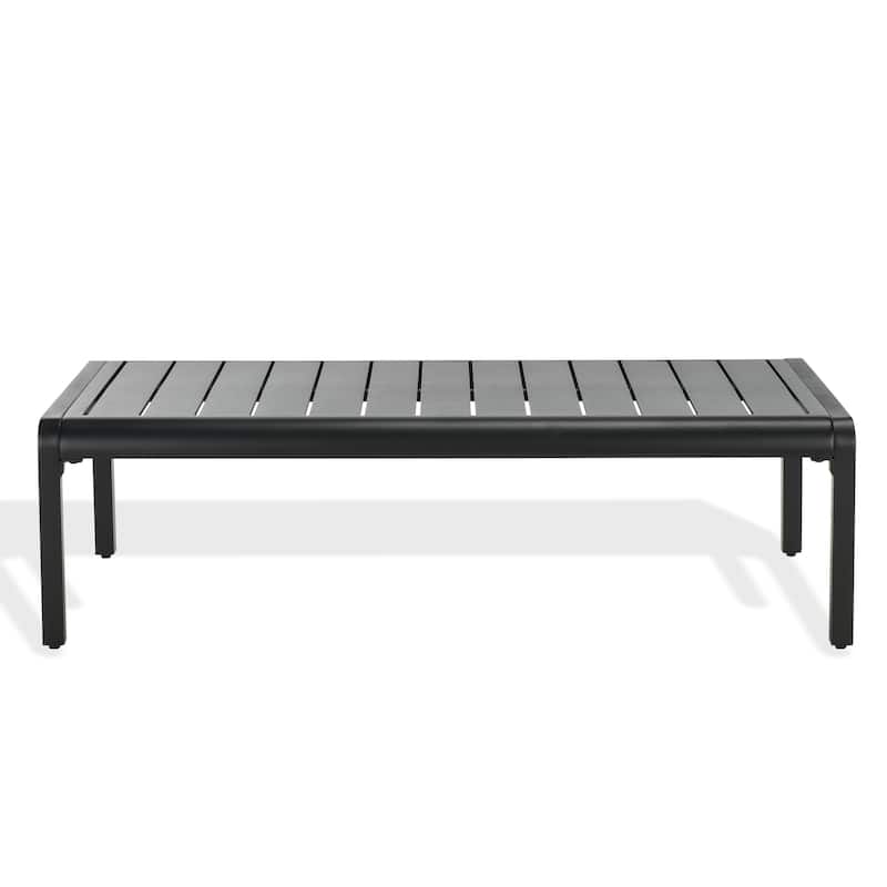 SAFAVIEH Couture Outdoor Patio Furniture Guam Aluminum Coffee Table - 43"W x 22"D x 13"H