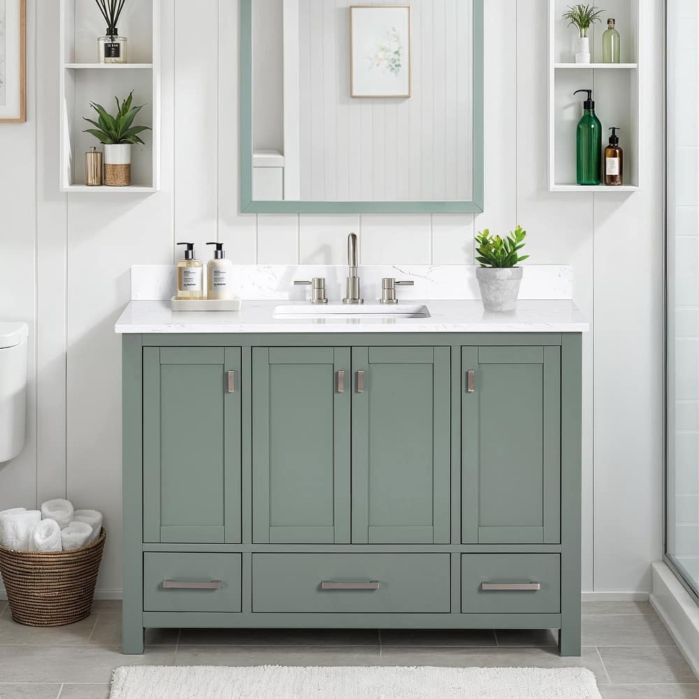 Avanity Modero 48 in. Single Sink Bathroom Vanity with Engineered Stone Top - 49"W x 22"D x 35"H