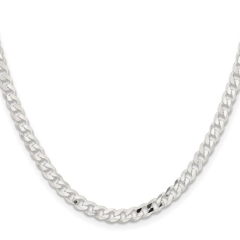 Curata 925 Sterling Silver 4.5mm Curb Chain Necklace for Men