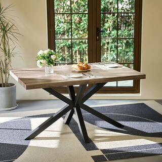 71in Pedestal Dining Table with Extension Leaf Crossed Legs - Bed