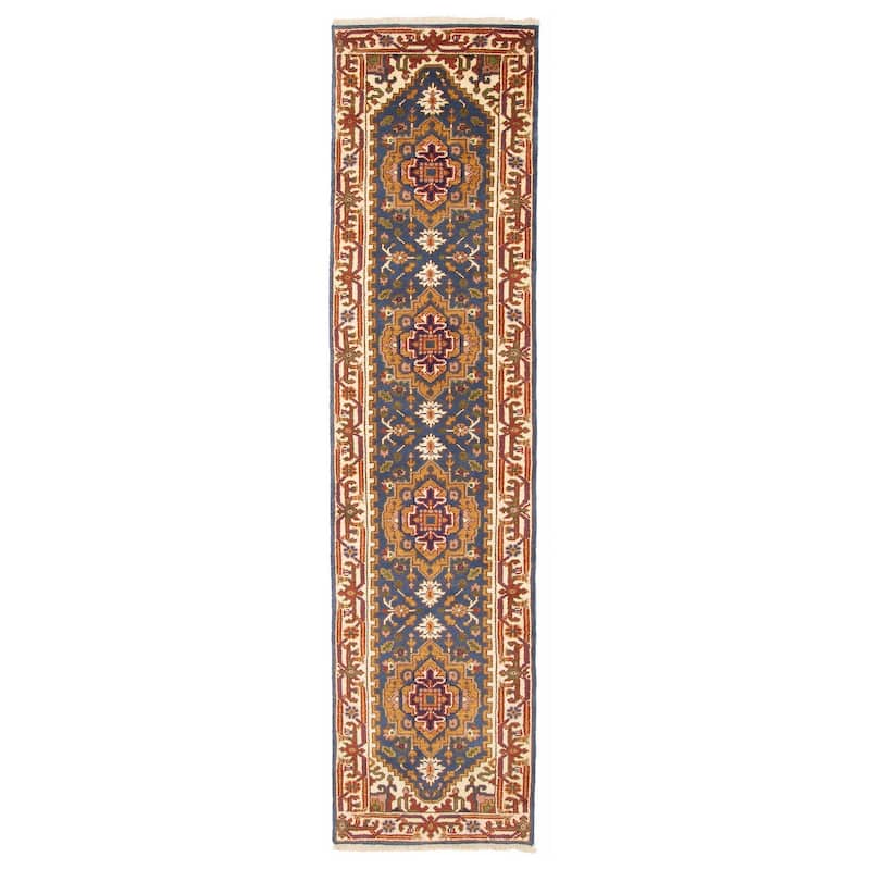 ECARPETGALLERY Hand-knotted Serapi Heritage Navy Wool Rug - 2'5 x 9'9 - Navy - 2'5 x 9'9