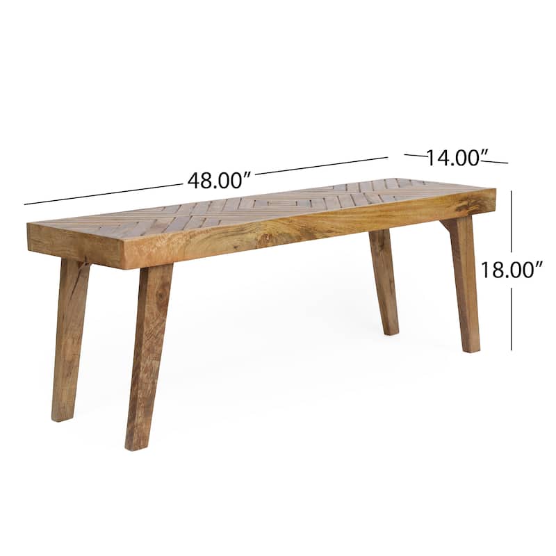 Fircrest Indoor Mango Wood Handcrafted Bench by Christopher Knight Home