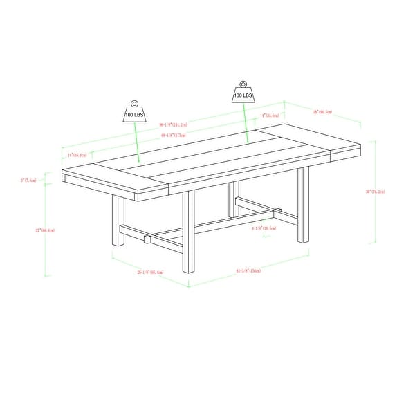 68-inch Rustic Dark Oak Wood Trestle Base Dining Table