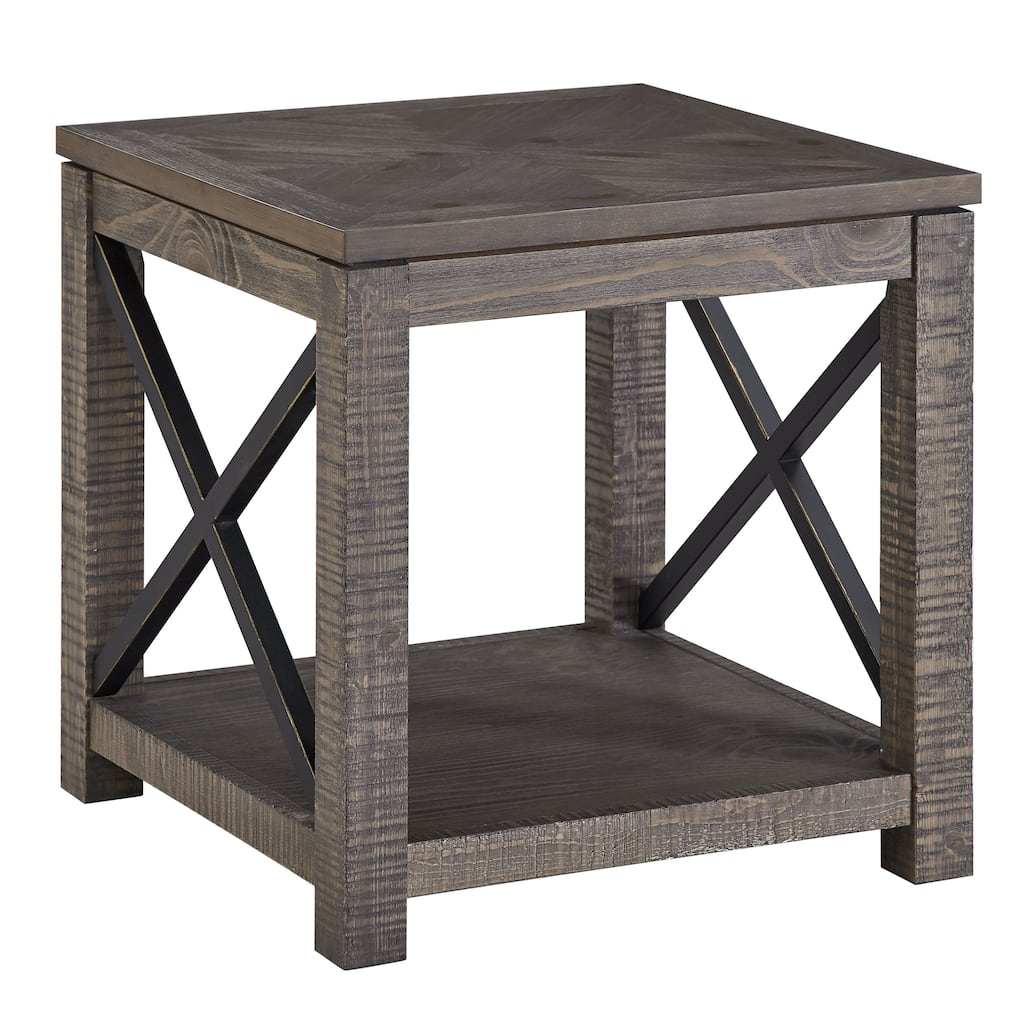 Steve Silver Carbon Loft Dawson Distressed Driftwood Square End Table