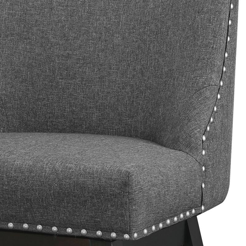 Modern 26 in. H Counter Height Bar Stools Upholstered 360 Free Swivel Counter Stools with Nailhead Trim