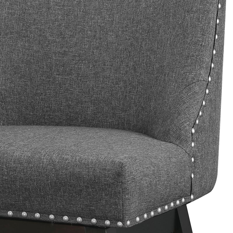 26 in. Counter Height Upholstered Wood Frame Swivel Bar Stool with Farbic Seat Set of 2 - 19.6"D x 19.6"W x 37"H