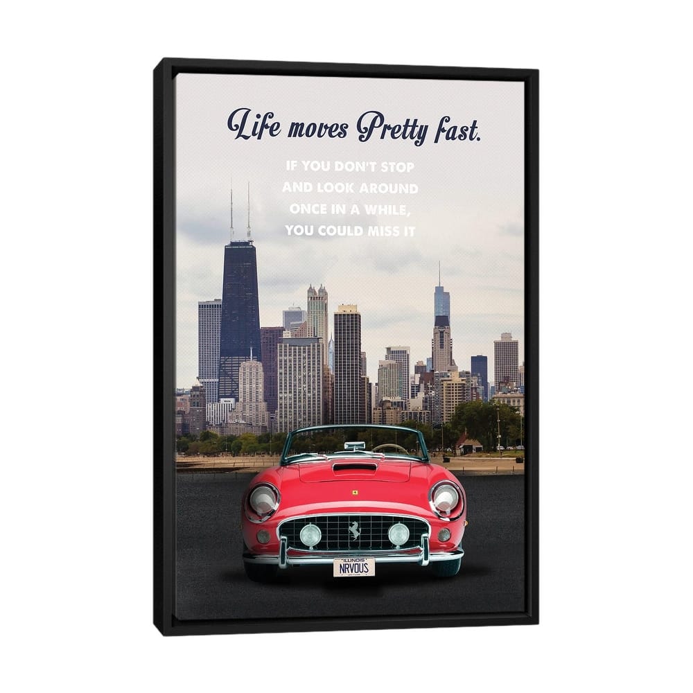 iCanvas "Ferris Bueller's Day Off Travel Movie Art" by 2Toastdesign Framed Canvas Print