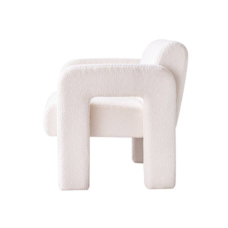 Modern 31.10" Boucle Upholstered Accent Chair with Plush Seat Cushion, Easy Assembly, and Comfortable Design
