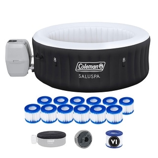 Coleman SaluSpa 4 Person Inflatable Hot Tub Spa with 12 Filter ...