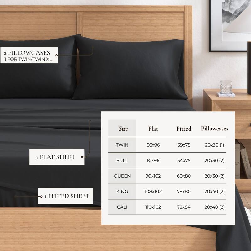 Linery & Co. Turkish Cotton Double-Brushed Solid Color Flannel Bed Sheet Set