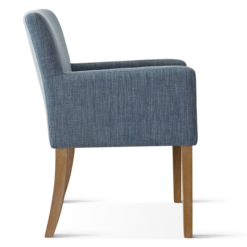 Linen Upholstered Armchair with Solid Wood Legs(Set of 4)