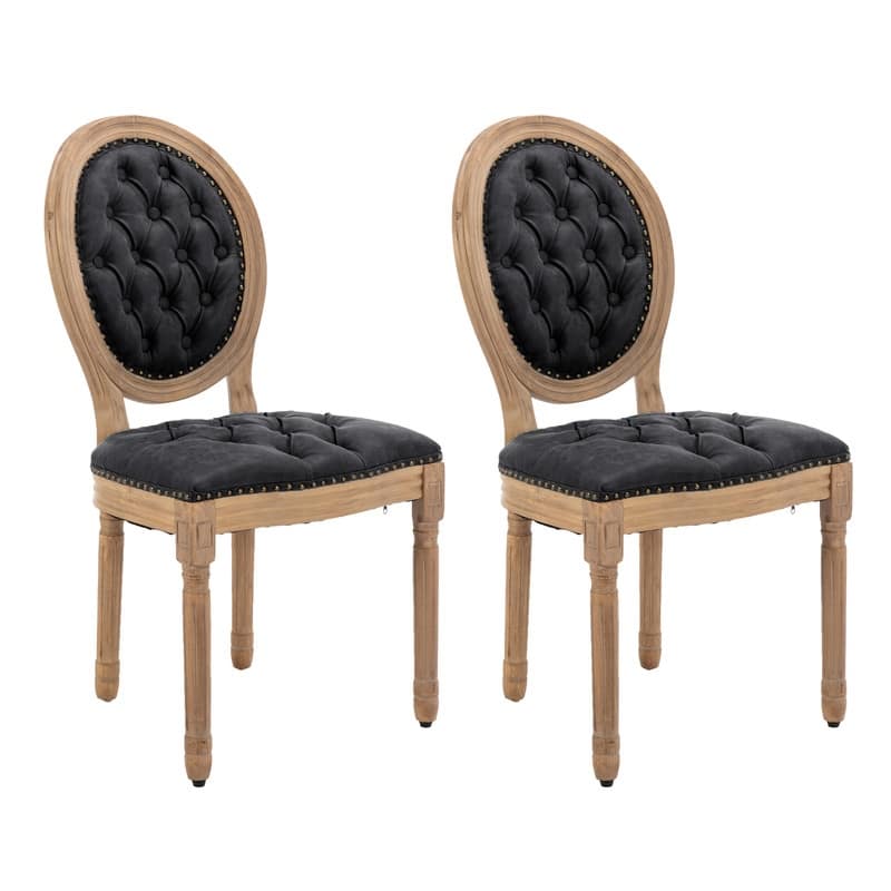 French Chair Dining Chair Solid Wood with Nailhead Trim Set of 2