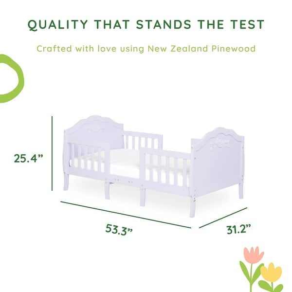 dimension image slide 0 of 2, Sweetpea Baby Rose 3-in-1 Convertible Toddler Bed