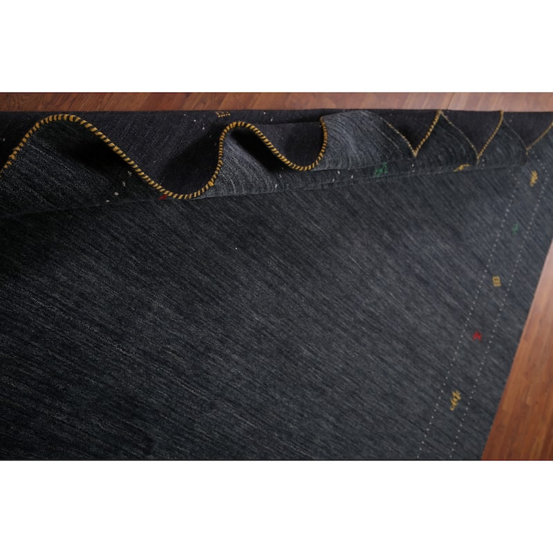 Gabbeh Indian Rug Hand-Knotted Oriental Wool Carpet - 7'11"x 9'8"