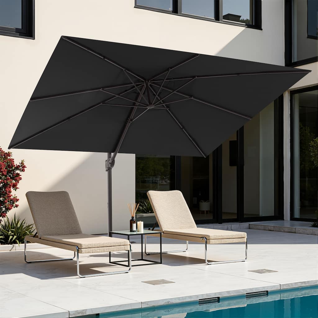 9 x 12 ft Outdoor Aluminum 360 Degree Rotation Patio Cantilever Offset Umbrella