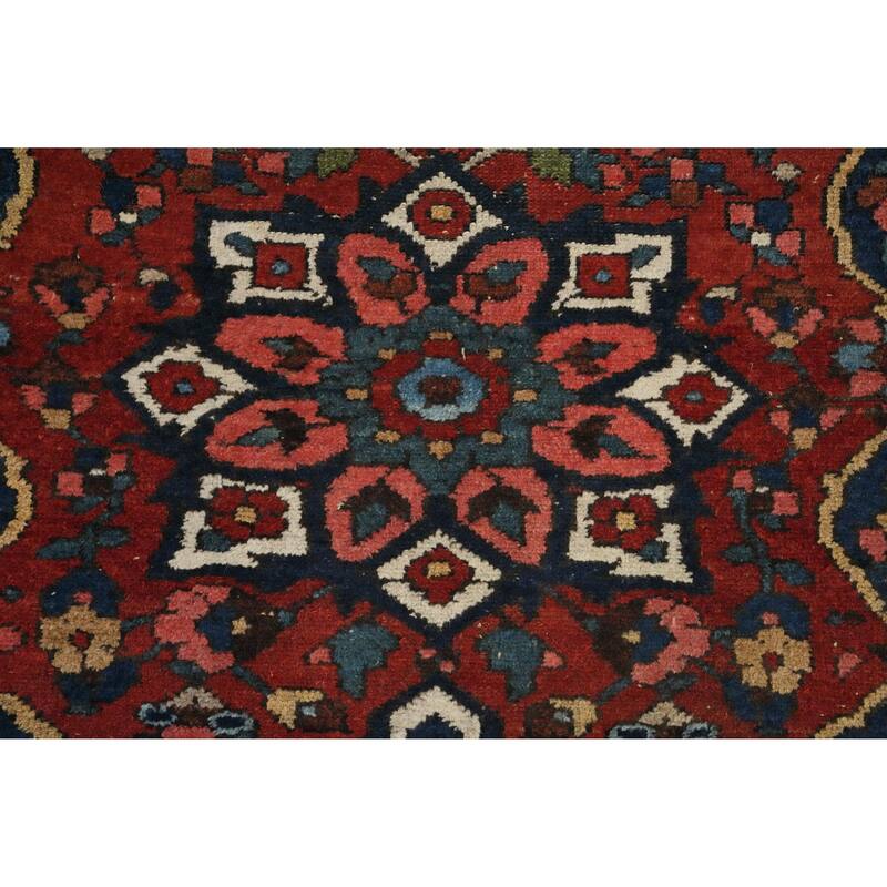 Hand Knotted Oriental 100% Wool Carpet Traditional Floral Oranges & Rust Bakhtiari Runner Rug - 10' 2'' X 3' 9''