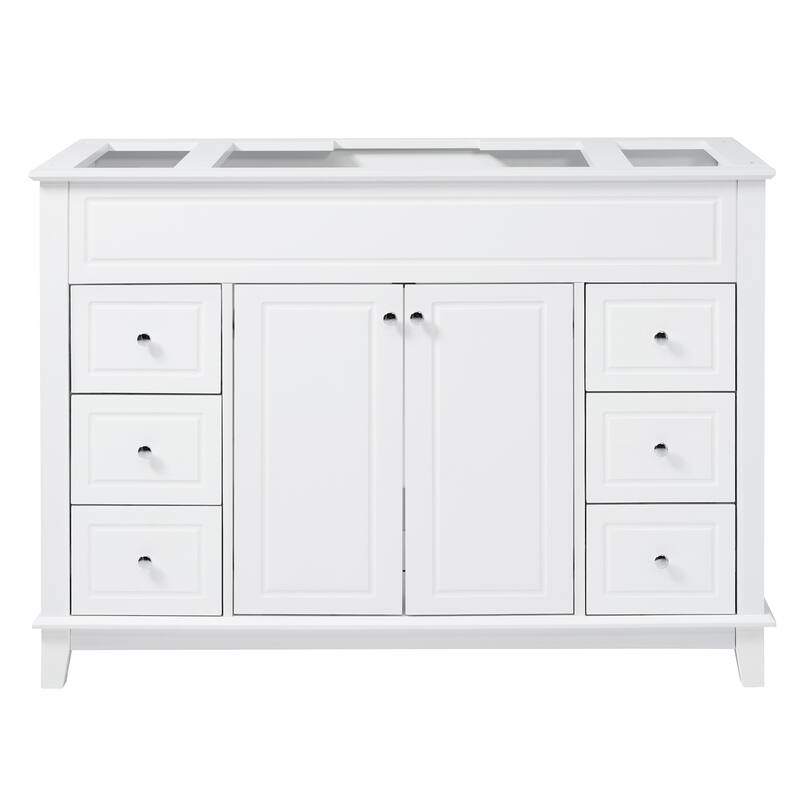 Christopher Knight Home - Classic 46" Bathroom Vanity Cabinet Only with Soft-Close Drawers & Pine Legs.