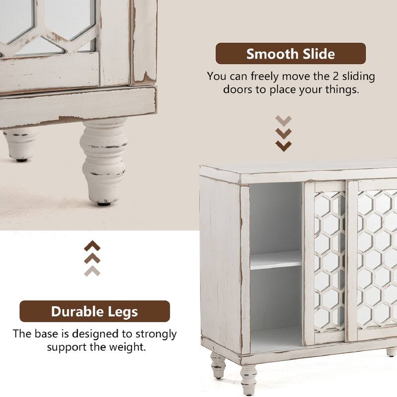 SUNBURY Solid Wood Buffets and Storage Accent Cabinet