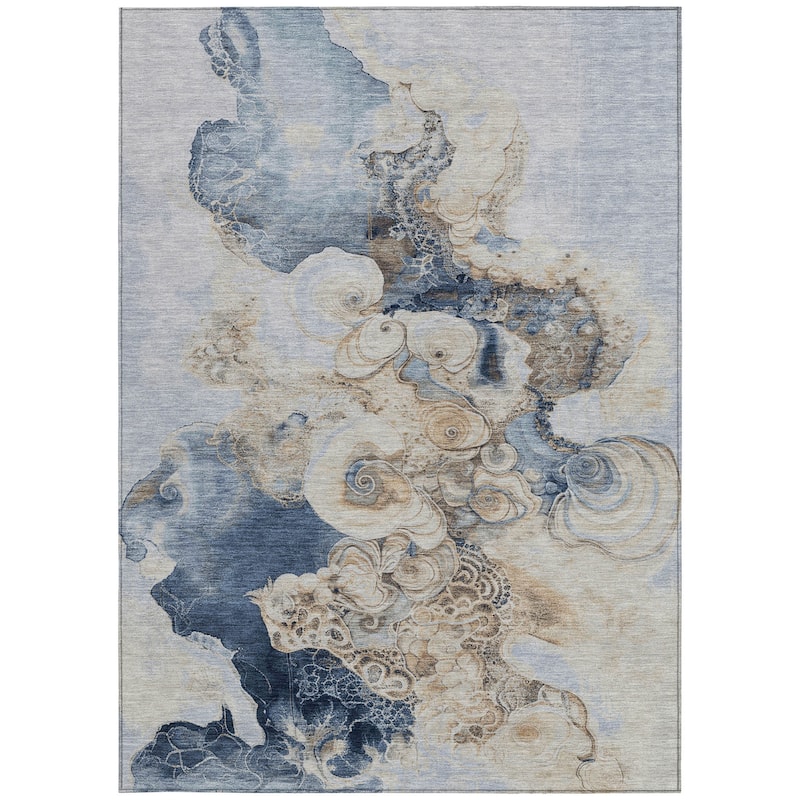 HomeRoots Abstract Transitional Rectangle Outdoor Rug